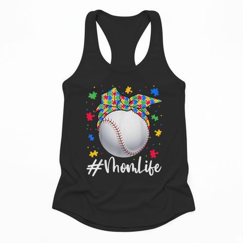 Messy Ball Puzzle Baseball Mom Life Autism Awareness Month Flowy Tank - Sportilla