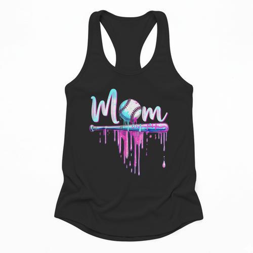 Mom Baseball Ice Cream Drip Birthday Boy Family Flowy Tank - Sportilla