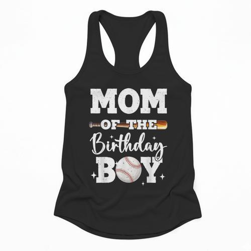 Mom Of The Birthday Boy Baseball Bday Family Flowy Tank - Sportilla