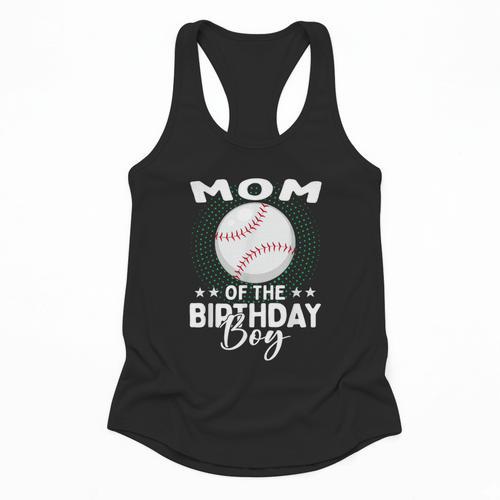 Mom Of The Birthday Boy Baseball Player Birthday Flowy Tank - Sportilla