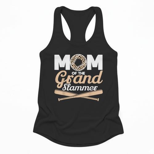 Mom Of The Grand Slammer Leopard Baseball Mom Flowy Tank - Sportilla