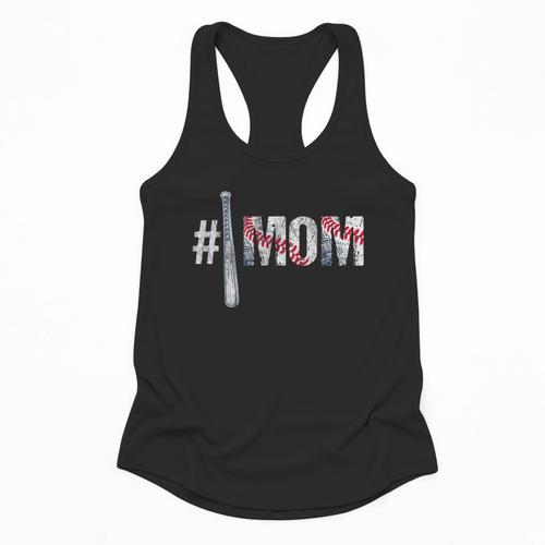 Number One Baseball Mom For Mothers Day Baseball Mommy Flowy Tank - Sportilla