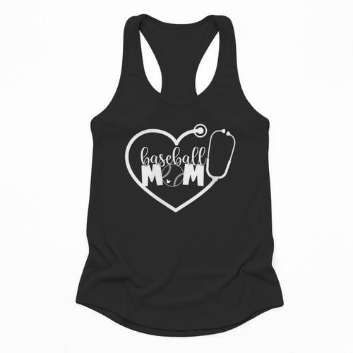 Nurse And Baseball Mom Stethoscope RN Registered Nurse Flowy Tank - Sportilla