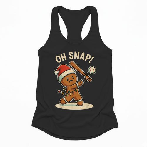 Oh Snap Gingerbreadman Baseball Christmas Men Boys Toddlers Flowy Tank - Sportilla