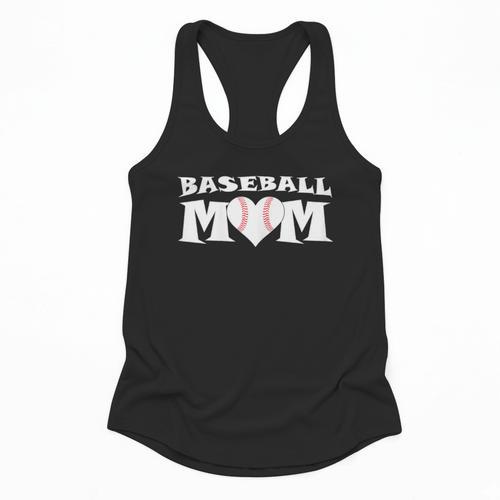 Proud Baseball Mom With Heart Game Day Flowy Tank - Sportilla