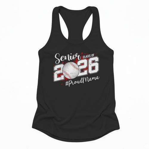 Proud Mama Of A 2026 Senior Baseball Graduation Mom Flowy Tank - Sportilla