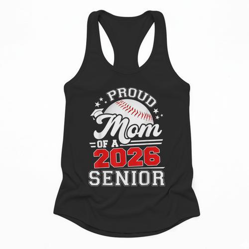 Proud Mom Of A 2026 Senior Baseball Graduation 2026 Flowy Tank - Sportilla