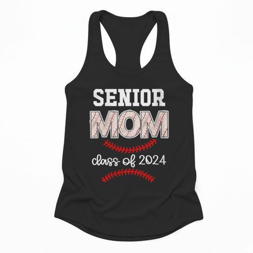 Proud Senior Baseball Mom Class Of 2024 Highschool Baseball Flowy Tank - Sportilla