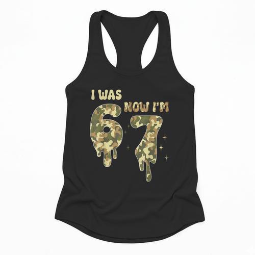 Retro I Was 6 Now I'm 7 Camo 67 Ice Cream Drip Baseball Flowy Tank - Sportilla