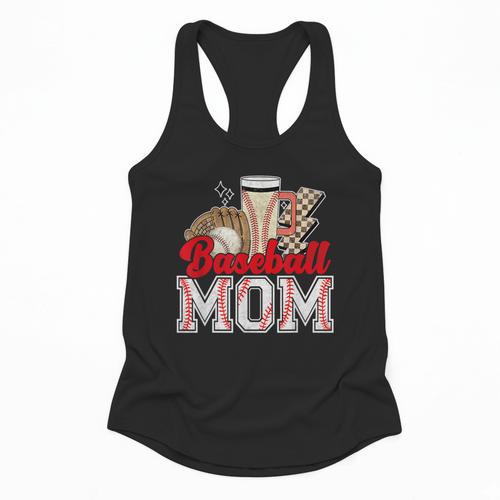 Retro Coffee Baseball Mama Mother's Day Baseball Mom Flowy Tank - Sportilla