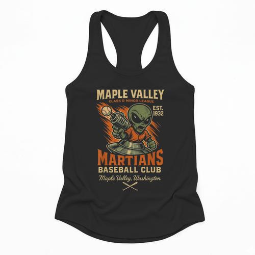 Retro Minor League Maple Valley Martians Baseball Club Flowy Tank - Sportilla