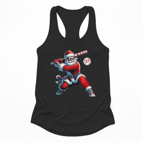 Santa Baseball Six Seven 6 7 Meme Christmas Men Boys Player Flowy Tank - Sportilla