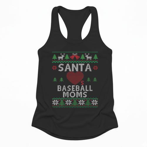 Santa Loves Baseball Moms Ugly Christmas Flowy Tank - Sportilla