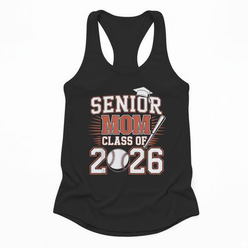 Senior Mom Class Of 2026 Graduate Baseball 2026 Graduation Flowy Tank - Sportilla