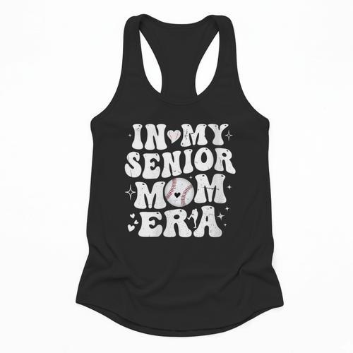 In My Senior Mom Era Class Of 2024 Groovy Baseball Mom Life Flowy Tank - Sportilla