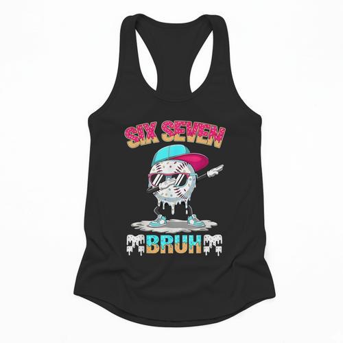 Six Seven 67 Meme Ice Cream Drip Baseball Dabbing Boy Kids Flowy Tank - Sportilla