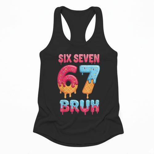 Six Seven Bruh 67 Ice Cream Drip Baseball For Men Women Kids Flowy Tank - Sportilla
