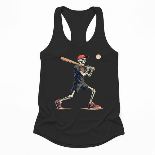 Skeleton Baseball Halloween Costume Men Boys Kids Flowy Tank - Sportilla