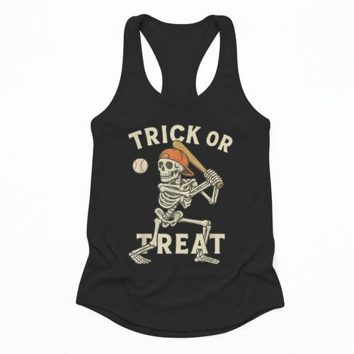 Skeleton Baseball Halloween Costume Men Boys Kids Tee Flowy Tank - Sportilla