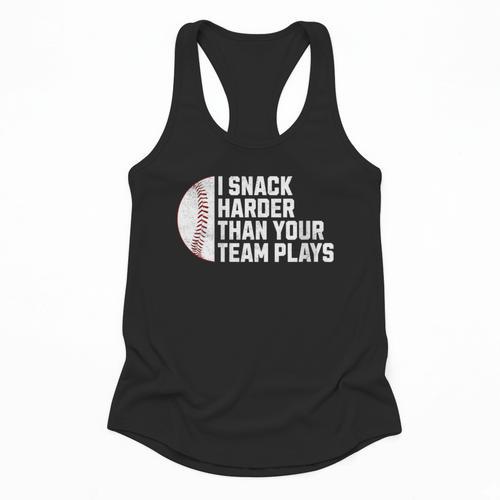 I Snack Harder Than Your Team Plays Baseball Men Women Flowy Tank - Sportilla