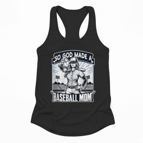 So God Made A Baseball Mom Baseball Player Flowy Tank - Sportilla