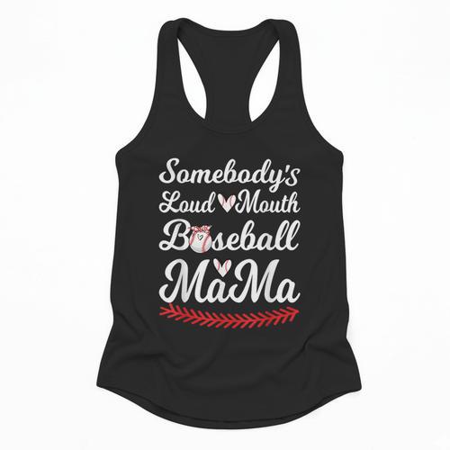 Somebody's Loudmouth Baseball Mom Mothers Day Baseball Flowy Tank - Sportilla
