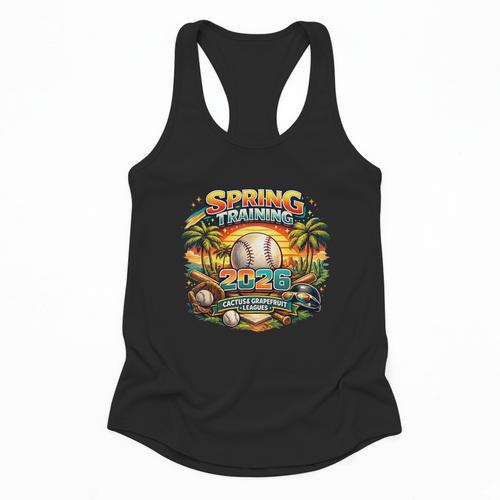 Spring Training 2026 Retro Baseball Palm Cactus Flowy Tank - Sportilla