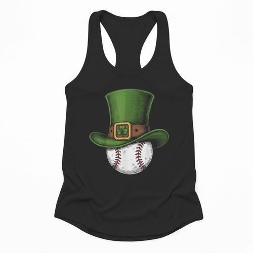 St Patricks Day Shamrock Baseball Saint Paddy's Kids Boys Flowy Tank - Sportilla