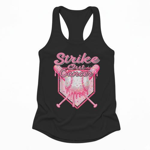 Strike Out Breast Cancer Baseball Drip For Boys Youth Flowy Tank - Sportilla