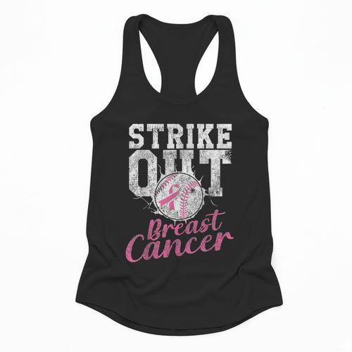 Strike Out Breast Cancer Baseball Warrior Flowy Tank - Sportilla