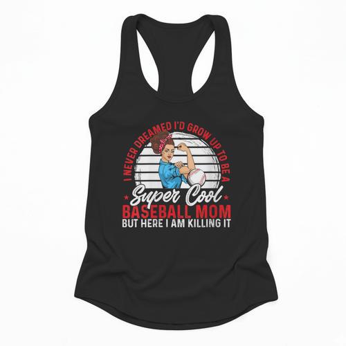 Super Cool Baseball Mom Here I'M Killing It Flowy Tank - Sportilla