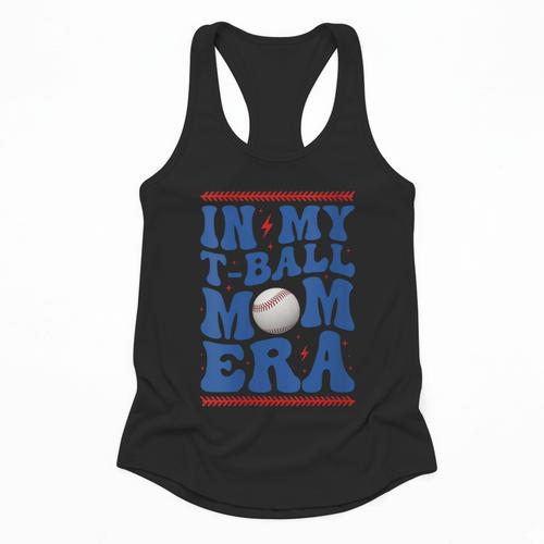 In My T-Ball Mom Era Baseball Mom Groovy Mother's Day Flowy Tank - Sportilla