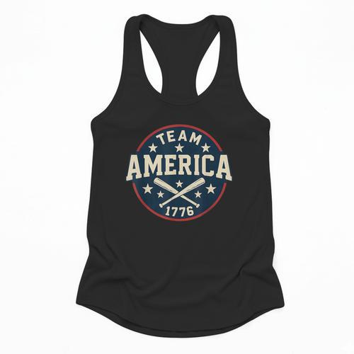 Team America 1776 4th Of July Patriotic Baseball Flowy Tank - Sportilla