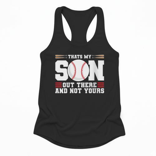 Thats My Son Out There And Not Yours Baseball Mom Flowy Tank - Sportilla
