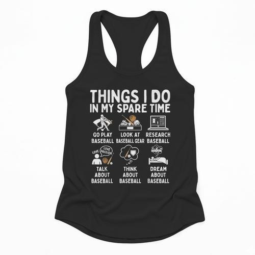 Things I Do In My Spare Time Baseball Lover Flowy Tank - Sportilla