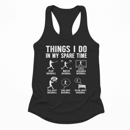 Things I Do In My Spare Time Baseball Lovers Kids Boys Flowy Tank - Sportilla