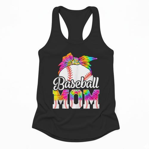 Tie Dye Baseball Mom Baseball Mama Sport Mother's Day Flowy Tank - Sportilla
