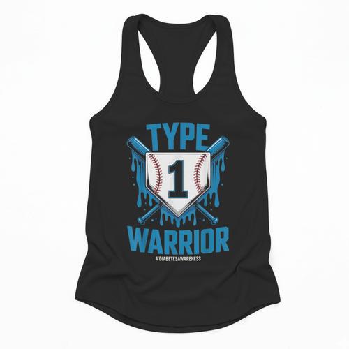 Type 1 Warrior Diabetes Awareness Baseball Enthusiasts Flowy Tank - Sportilla