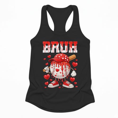Valentines Day Baseball Drip Boys Bruh Ice Cream Toddler Kid Flowy Tank - Sportilla