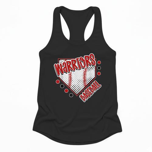 Warriors Home Plate Baseball Sports Baseball Mom Flowy Tank - Sportilla