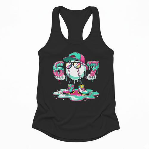 Women's 67 Meme Six Seven 6 7 Meme Baseball Ice Cream Drip Flowy Tank - Sportilla
