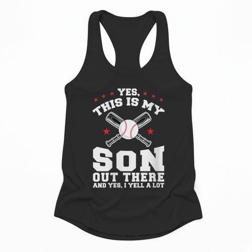 Yes This Is My Son Out Baseball Mom Flowy Tank - Sportilla