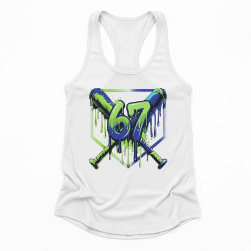 67 Baseball Drip Effect Urban Tee Style 6-7 Meme Graphic Premium Tri-Blend Flowy Tank - Sportilla