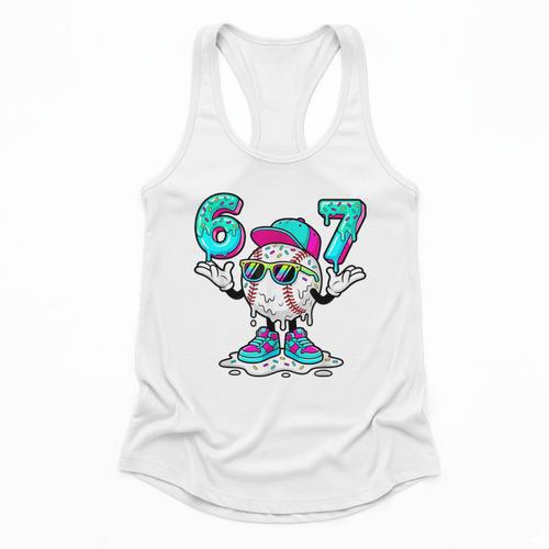 67 Baseball Drip Ice Cream 67 Baseball Men Boy Kids Flowy Tank - Sportilla