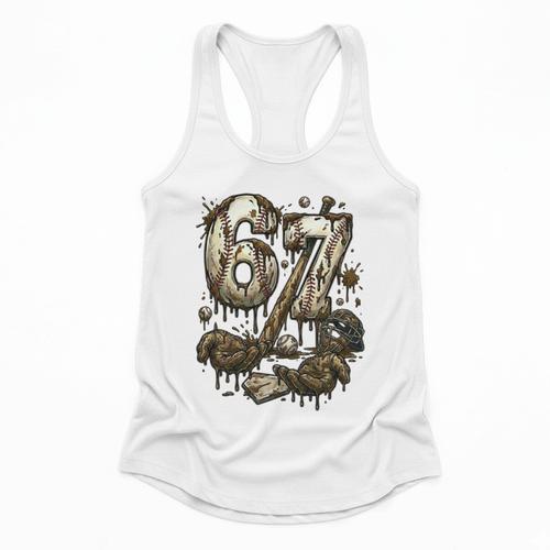 67 Baseball Six Seven Baseball 6 7 Kids Boys Girls Flowy Tank - Sportilla