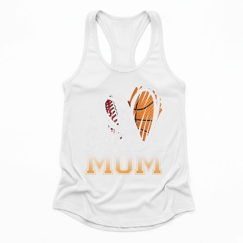 Ball Mom Heart Basketball Baseball Mom Premium Flowy Tank - Sportilla