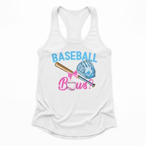 Baseball Or Bows Brother Loves You Gender Reveal Boy Or Girl Flowy Tank - Sportilla