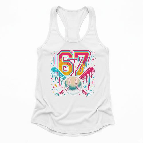 Baseball Drip 6 7 Number 67 Six Seven Meme Boys Kids Flowy Tank - Sportilla