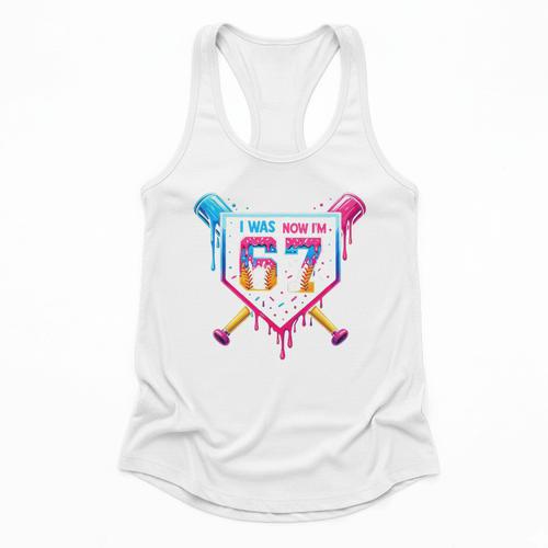 Baseball Drip I Was 6 Now I'm 7 67 Meme 7th Birthday Flowy Tank - Sportilla