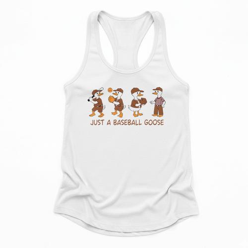 Baseball Goose Baseball Silly Goose Game Day Sports Flowy Tank - Sportilla